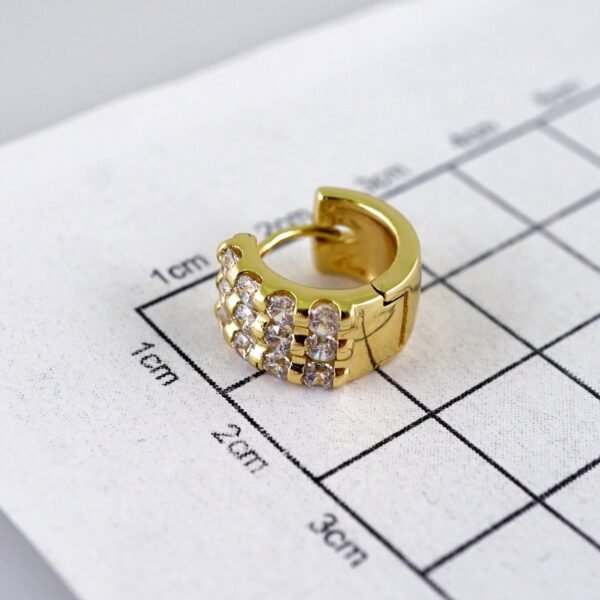 Women Earrings/ Aretes Dama/ Zircon Stone/ 14k Real Color// E1391 - Image 3