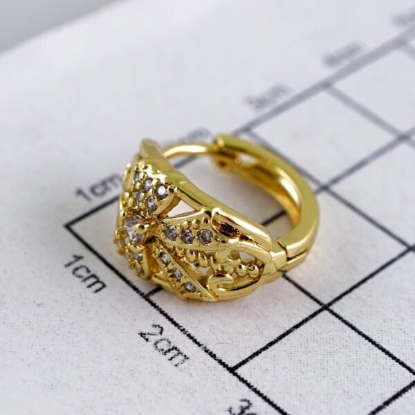 Women Earrings/ Aretes Dama/ Zircon Stone/ 14k Real Color// E1393 - Image 3