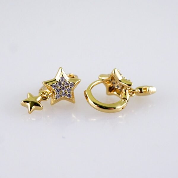 Women Earrings/ Aretes Dama/ Zircon Stone/ 14k Real Color// E1394 - Image 2