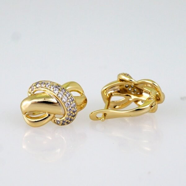 Women Earrings/ Aretes Dama/ Zircon Stone/ 14k Real Color// E1395 - Image 2