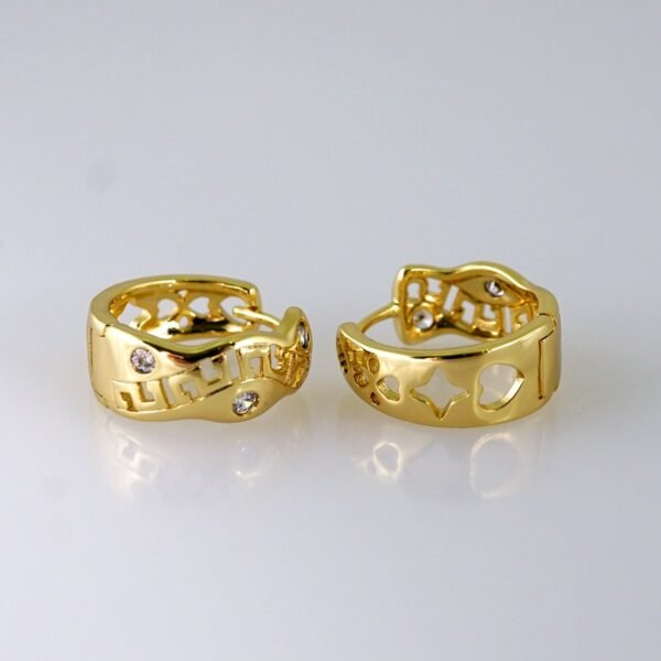 Women Earrings/ Aretes Dama/ Zircon Stone/ 14k Real Color// E1397 - Image 2
