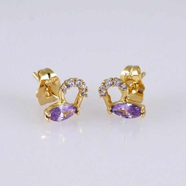 Women Earrings/ Aretes Dama/ Zircon Stone/ 14k Real Color// E1440