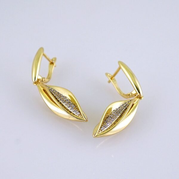 Women Earrings/ Aretes Dama/ Zircon Stone/ 14k Real Color// E1453