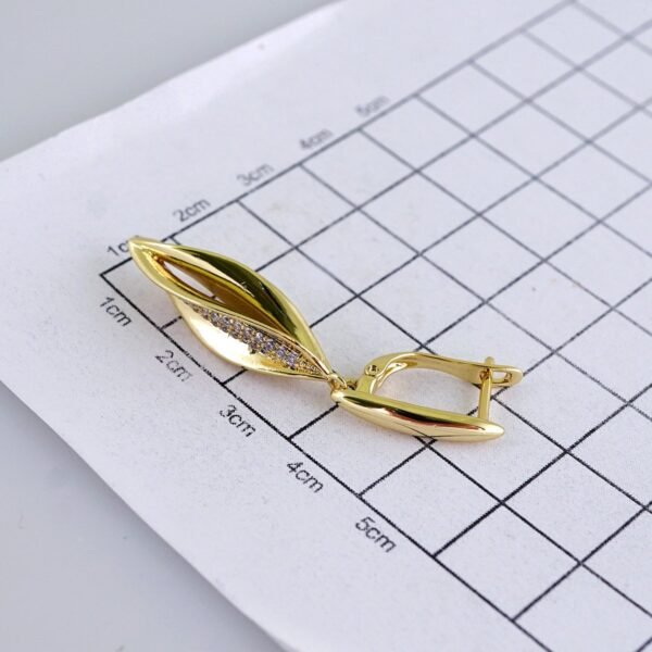 Women Earrings/ Aretes Dama/ Zircon Stone/ 14k Real Color// E1453 - Image 3