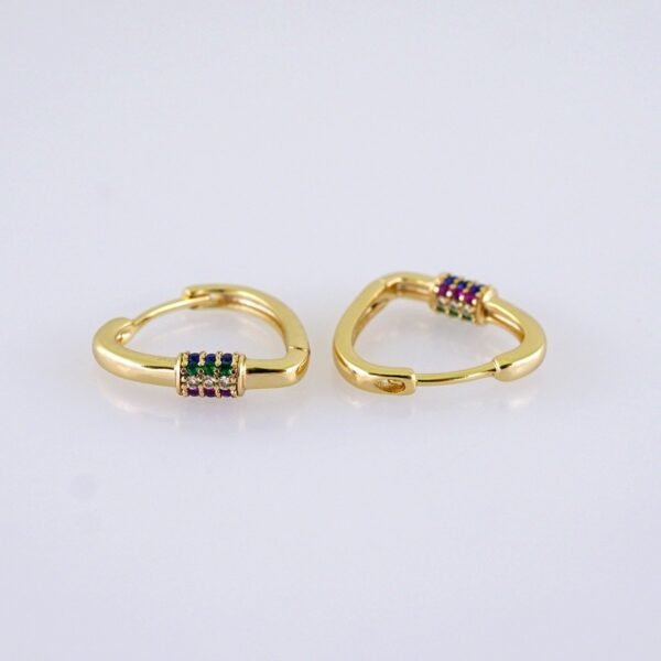 Women Earrings/ Aretes Dama/ Zircon Stone/ 14k Real Color// E1456 - Image 2
