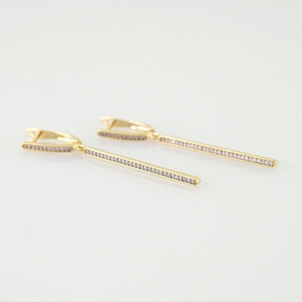 Women Earrings/ Aretes Dama/Zircon Stone/14k Real Color// E1466