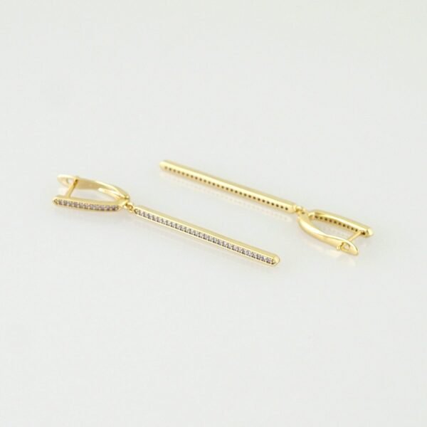 Women Earrings/ Aretes Dama/Zircon Stone/14k Real Color// E1466 - Image 2