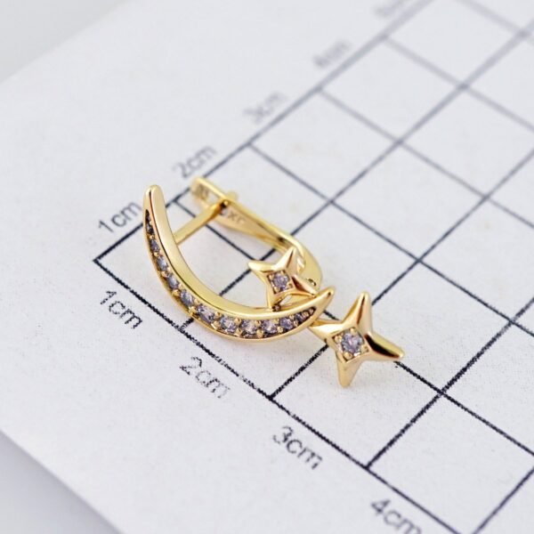 Women Earrings/ Aretes Dama/ Zircon Stone/ 14k Real Color// E1474 - Image 3