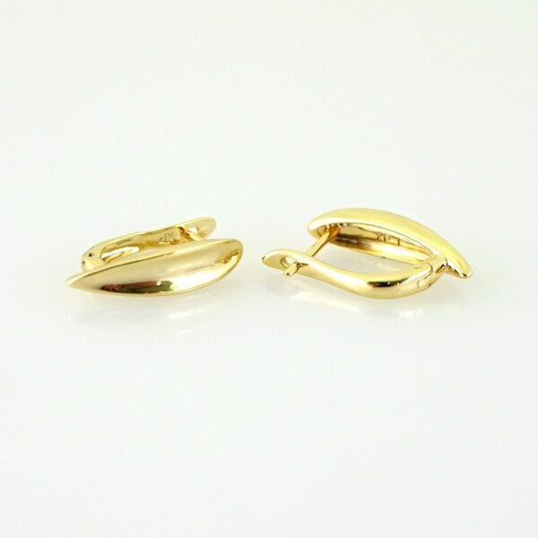Women Earrings/ Aretes Dama/Plain/ 14k Real Color// E1475 - Image 2