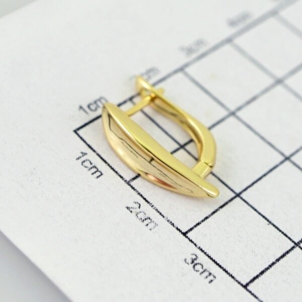 Women Earrings/ Aretes Dama/Plain/ 14k Real Color// E1475 - Image 3