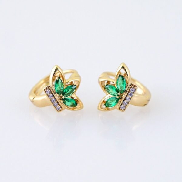 Women Earrings/ Aretes Dama/ Zircon Stone/ 14k Real Color// E1479