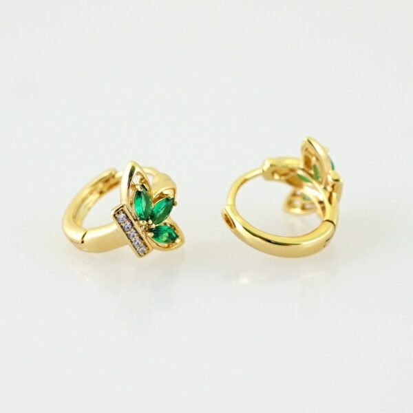 Women Earrings/ Aretes Dama/ Zircon Stone/ 14k Real Color// E1479 - Image 2