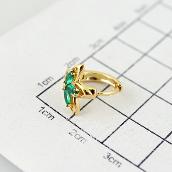 Women Earrings/ Aretes Dama/ Zircon Stone/ 14k Real Color// E1479 - Image 3
