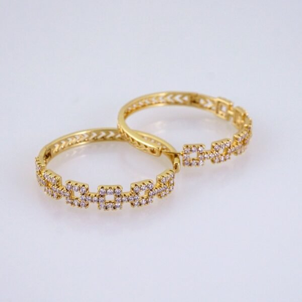 Women Earrings/ Aretes Dama/Zircon Stone/14k Real Color// E1482 - Image 2