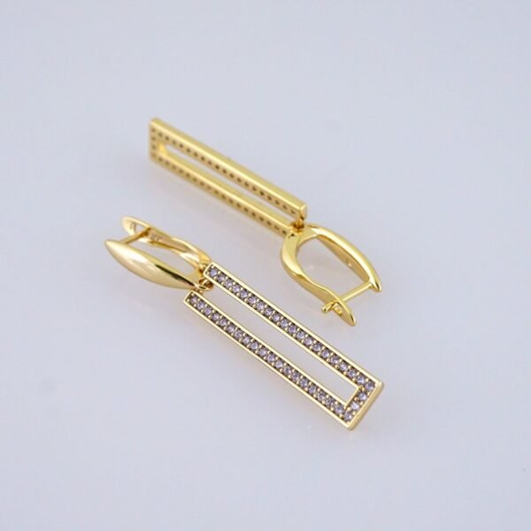 Women Earrings/ Aretes Dama/ Zircon Stone/ 14k Real Color// E1487 - Image 2