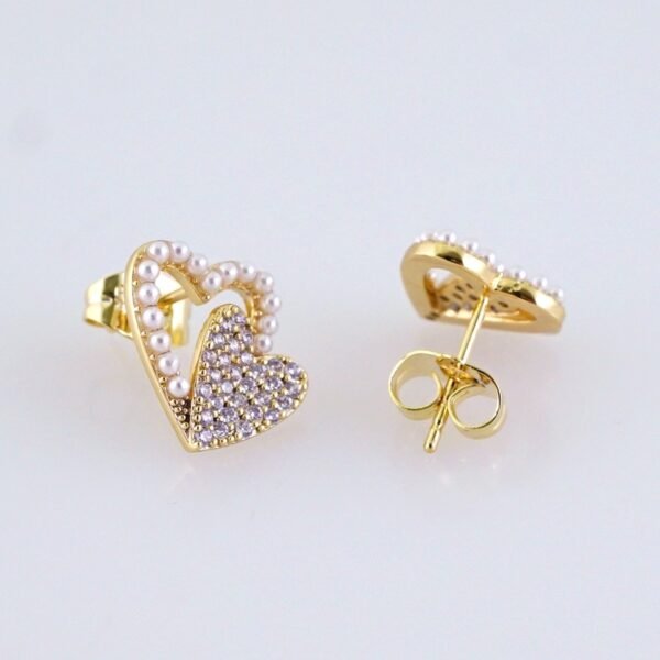 Women Earrings/ Aretes Dama/ Zircon Stone/ 14k Real Color// E1490 - Image 2