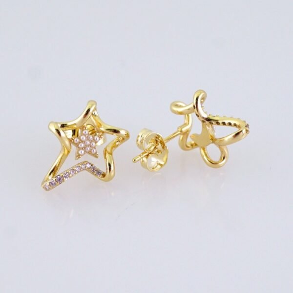 Women Earrings/ Aretes Dama/ Zircon Stone/ 14k Real Color// E1491 - Image 2