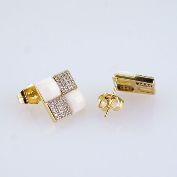Women Earrings/ Aretes Dama/ Zircon Stone/ 14k Real Color// E1492 - Image 2