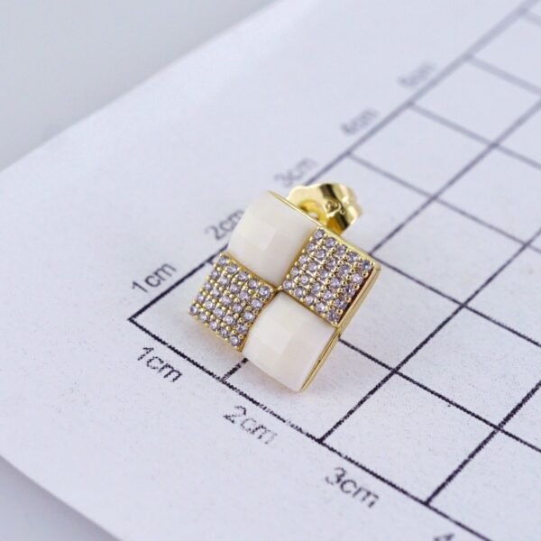 Women Earrings/ Aretes Dama/ Zircon Stone/ 14k Real Color// E1492 - Image 3