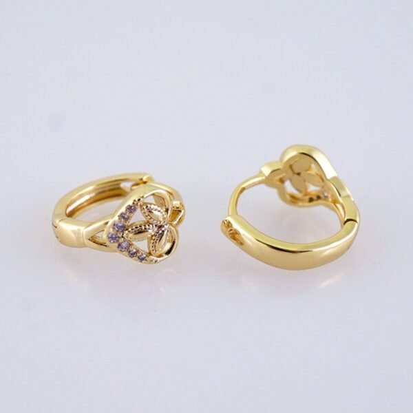 Women Earrings/ Aretes Dama/ Zircon Stone/ 14k Real Color// E1496 - Image 2