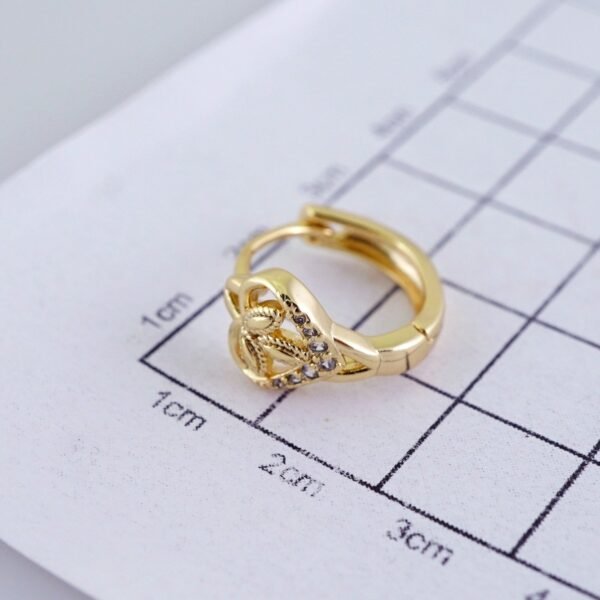Women Earrings/ Aretes Dama/ Zircon Stone/ 14k Real Color// E1496 - Image 3