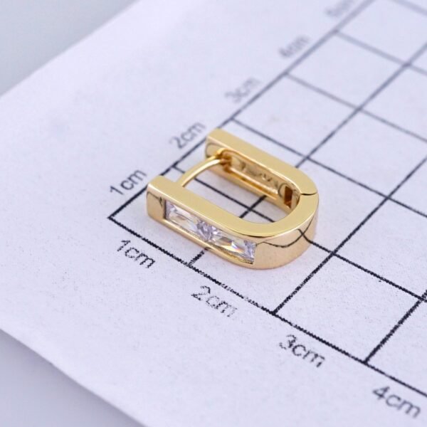 Women Earrings/ Aretes Dama/ Zircon Stone/ 14k Real Color// E1517 - Image 3