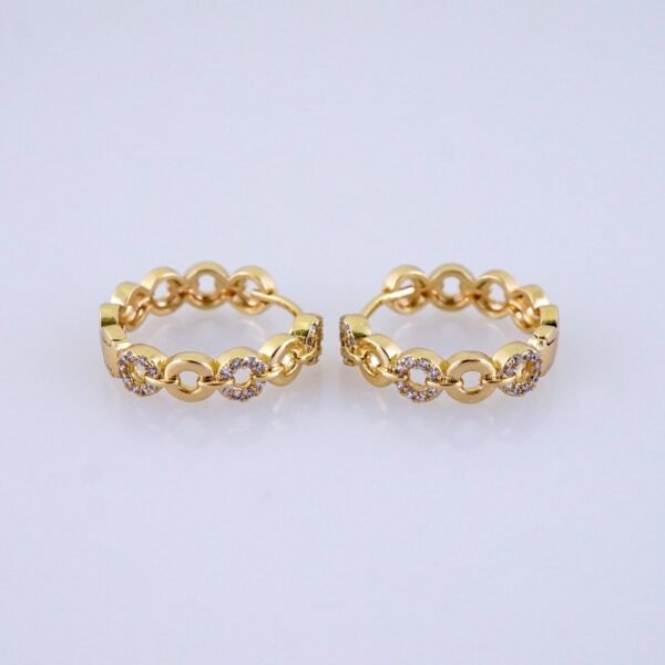Women Earrings/ Aretes Dama/ Zircon Stone/ 14k Real Color// E1519