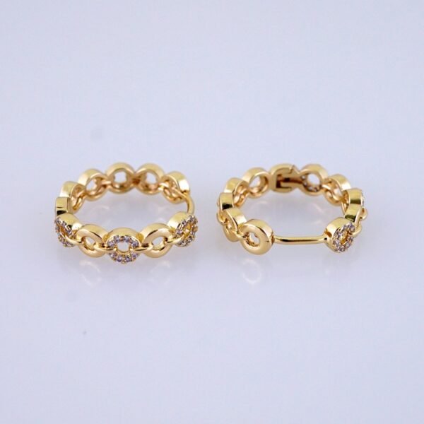 Women Earrings/ Aretes Dama/ Zircon Stone/ 14k Real Color// E1519 - Image 2
