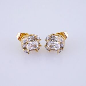 Women Earrings/ Aretes Dama/ Zircon Stone/ 14k Real Color// E1521