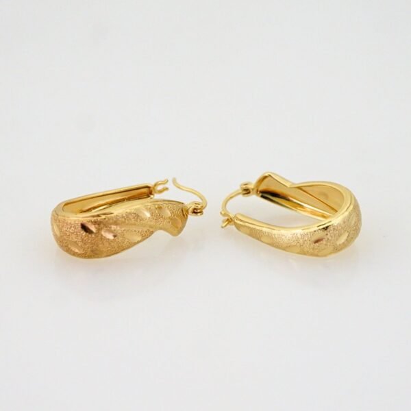 Women Earrings/ Aretes Dama/ Plain/ 14k Real Color// E1549 - Image 2
