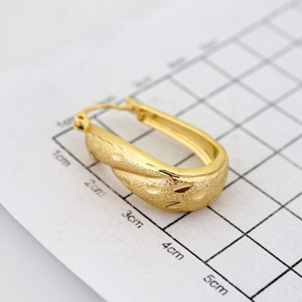Women Earrings/ Aretes Dama/ Plain/ 14k Real Color// E1549 - Image 3