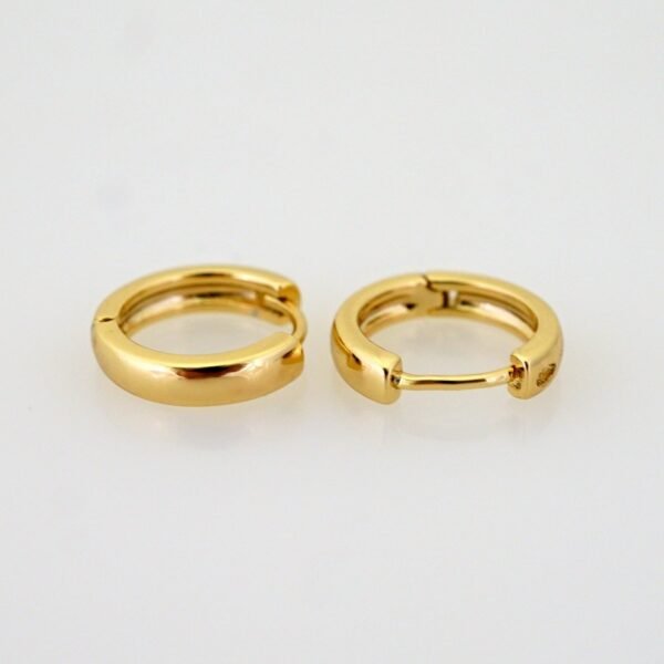 Women Earrings/ Aretes Dama/ Plain/ 14k Real Color// E1552 - Image 2