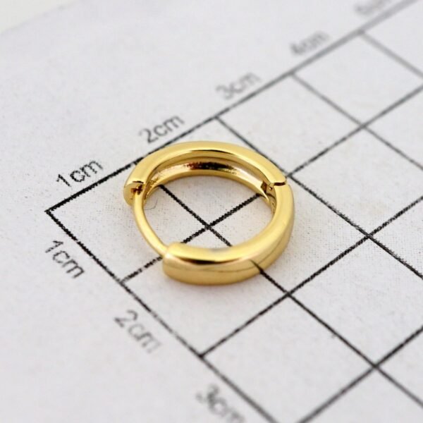 Women Earrings/ Aretes Dama/ Plain/ 14k Real Color// E1552 - Image 3