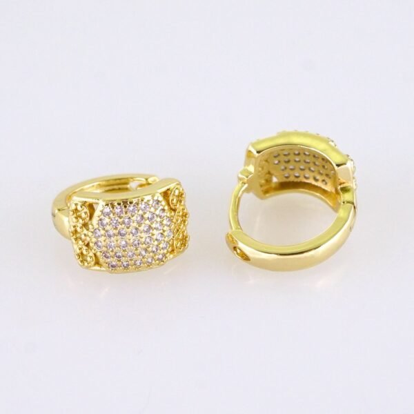 Women Earrings/ Aretes Dama/ Zircon Stone/ 14k Real Color// E1564 - Image 2
