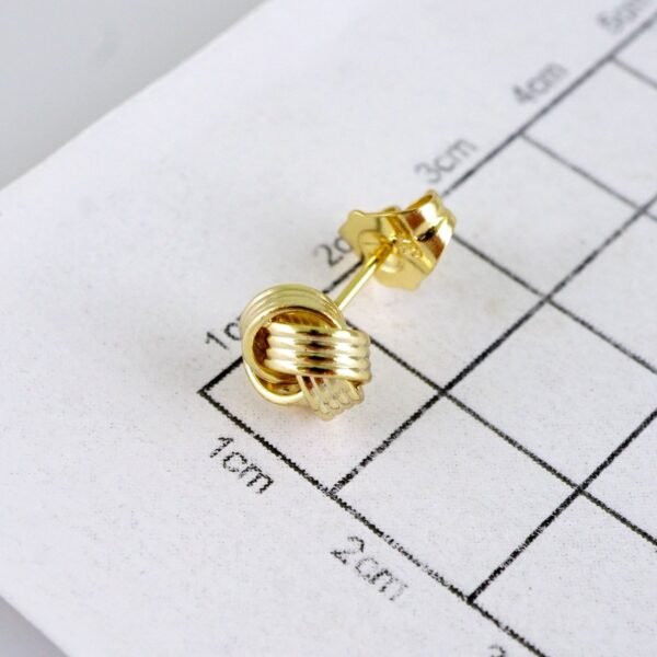 Women Earrings/ Aretes Dama/ Plain/ 14k Real Color// E1582 - Image 3