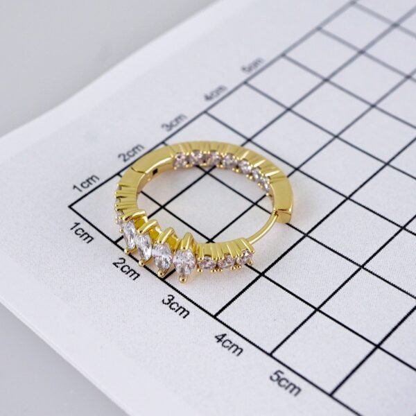 Women Earrings/ Aretes Dama/ Zircon Stone/ 14k Real Color// E1600 - Image 3