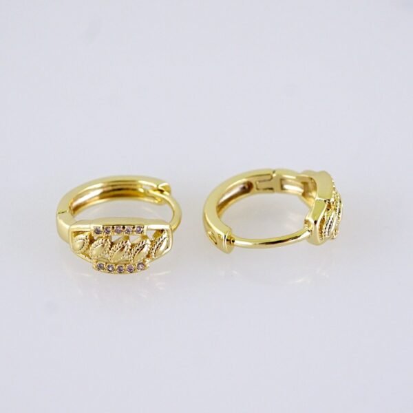 Women Earrings/ Aretes Dama/ Zircon Stone/ 14k Real Color// E1602 - Image 2