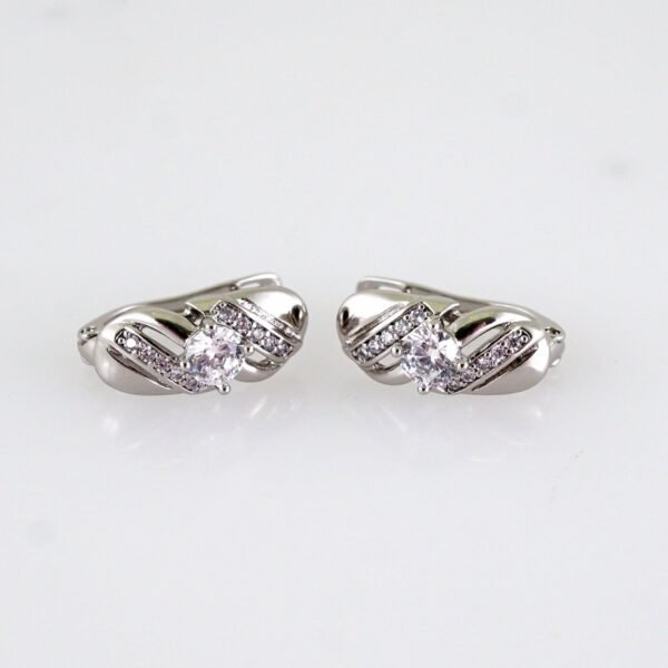 Women Earrings/ Aretes Dama/ Zircon Stone/ Silver Color// E1606