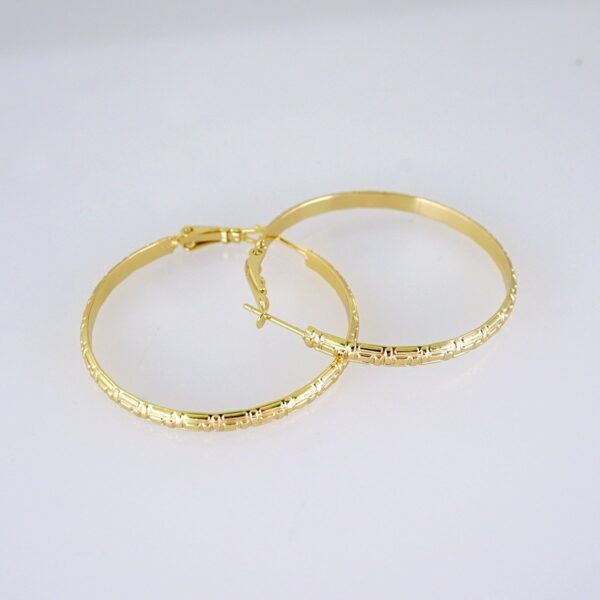 Women Earrings/ Aretes Dama/ Plain/ 14k Real Color// E1608 - Image 2