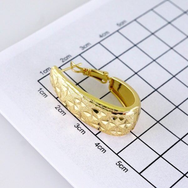 Women Earrings/ Aretes Dama/ Plain/ 14k Real Color// E1610 - Image 3