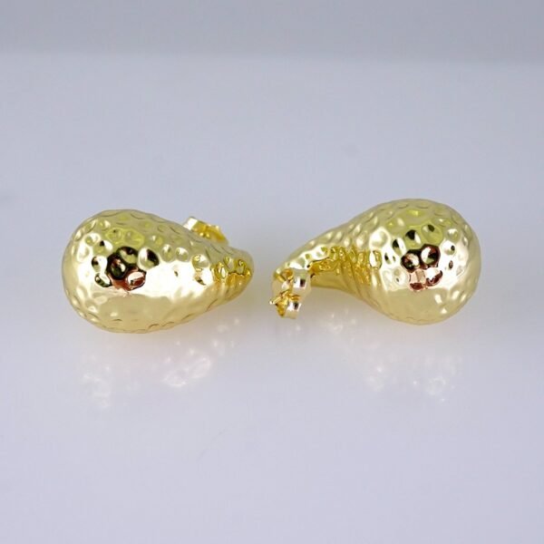 Women Earrings/ Aretes Dama/ Plain/ 14k Real Color// E1612 - Image 2