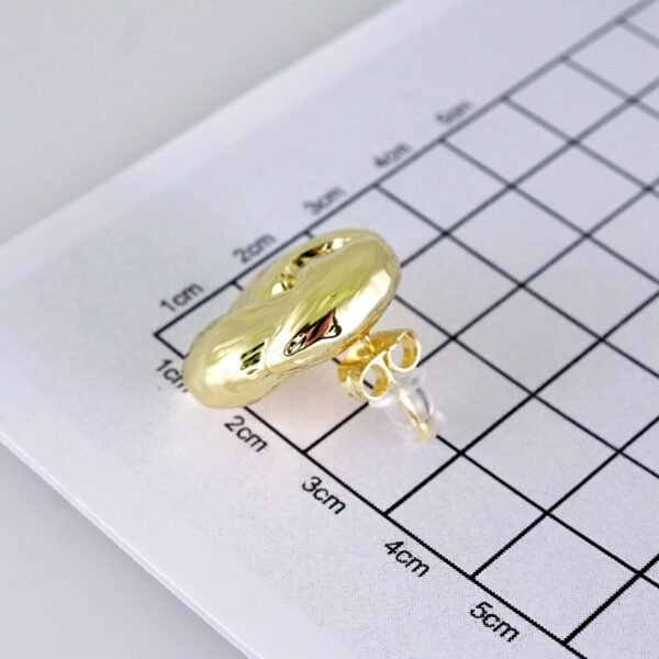 Women Earrings/ Aretes Dama/ Plain/ 14k Real Color// E1614 - Image 3