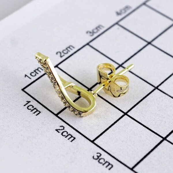 Women Earrings/ Aretes Dama/ Zircon Stone/ 14k Real Color// E1627 - Image 3