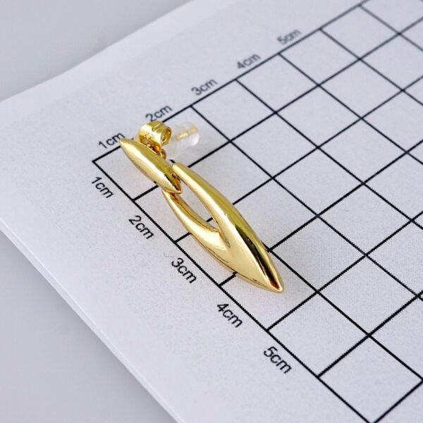 Women Earrings/ Aretes Dama/  Plain/ 14K Real Color/ Stainless Steel// E1634 - Image 3