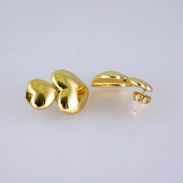 Women Earrings/ Aretes Dama/  Plain/ 14K Real Color/ Stainless Steel// E1635 - Image 2