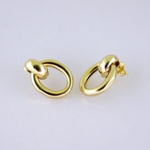 Women Earrings/ Aretes Dama/  Plain/ 14K Real Color/ Stainless Steel// E1636