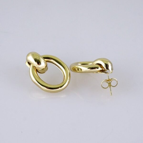 Women Earrings/ Aretes Dama/  Plain/ 14K Real Color/ Stainless Steel// E1636 - Image 2
