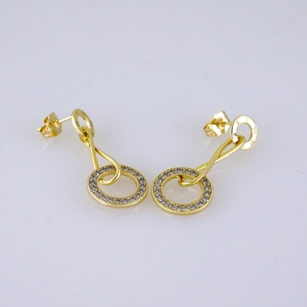 Women Earrings/ Aretes Dama/  Zircon Stone/ 14K Real Color/ Stainless Steel// E1638