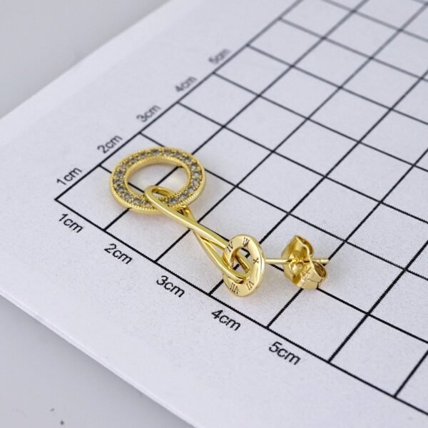 Women Earrings/ Aretes Dama/  Zircon Stone/ 14K Real Color/ Stainless Steel// E1638 - Image 3