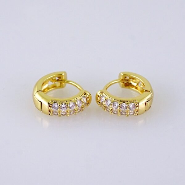Women Earrings/ Aretes Dama/  Zircon Stone/ 14K Real Color/ Stainless Steel// E1639